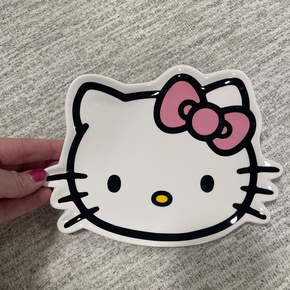 Hello Kitty Pink Bow Ceramic Trinket Tray Spoon rest Sanrio NEW